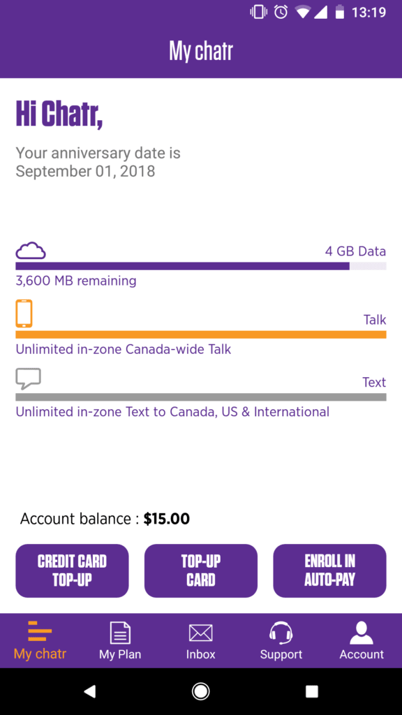Chatr Mobile Canada My chatr App