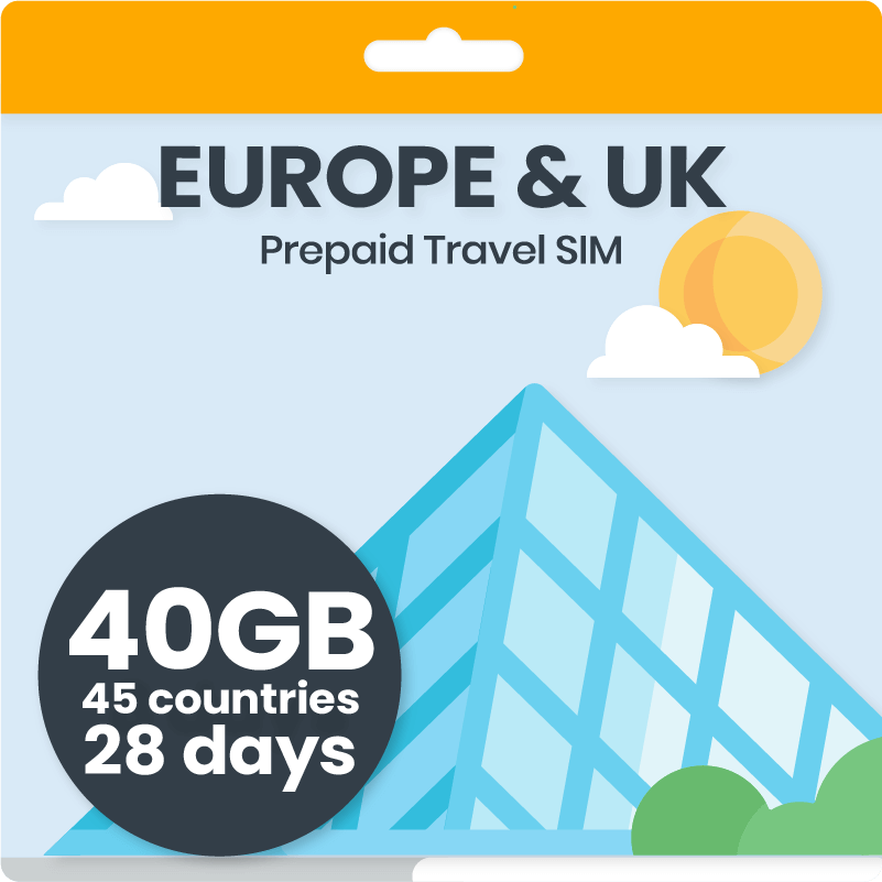 Europe & UK Data SIM card (40 GB for 28 days) Simify