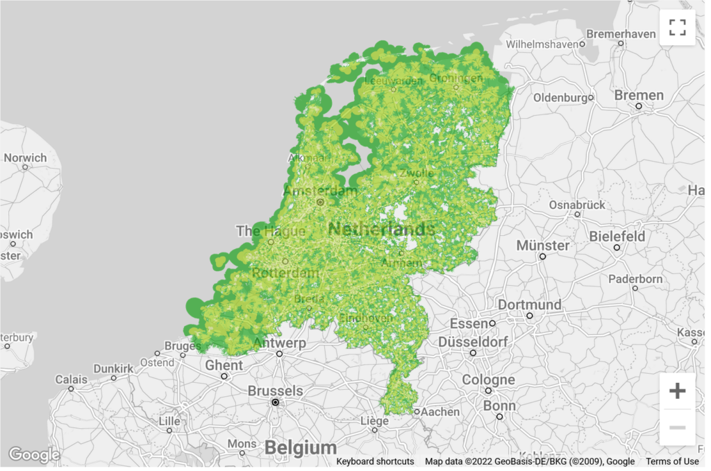 KPN Netherlands 4G LTE Coverage Map