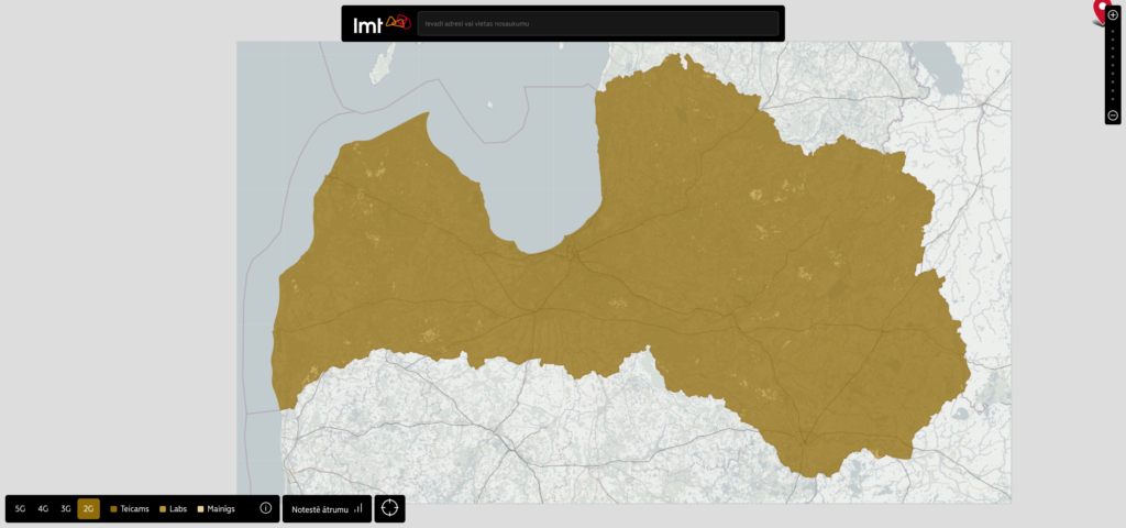 LMT Latvia 2G Coverage Map