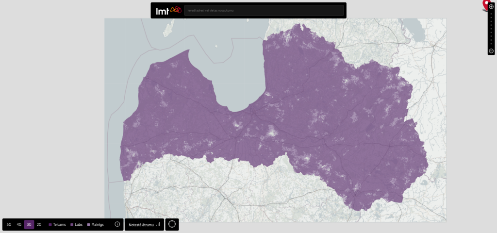 LMT Latvia 3G Coverage Map