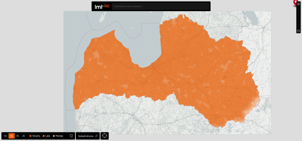 LMT Latvia 4G LTE Coverage Map