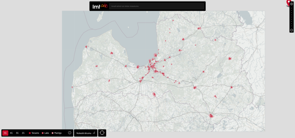 LMT Latvia 5G NR Coverage Map