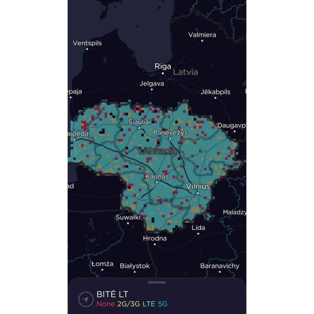 Labas by Bite Lithuania Coverage Map
