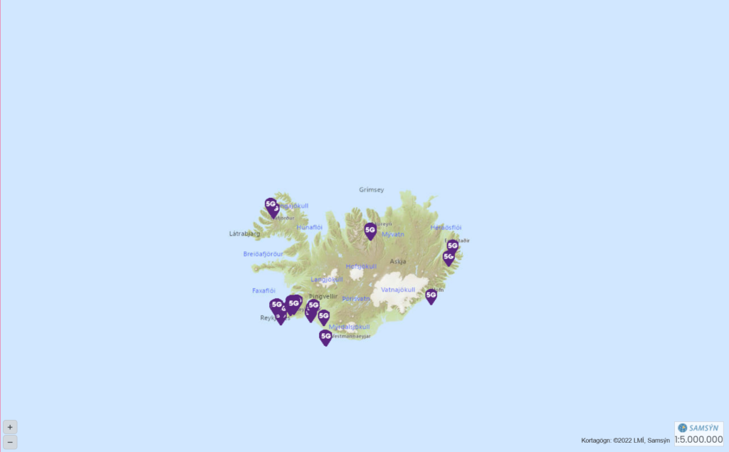 Nova Iceland 5G NR Coverage Map