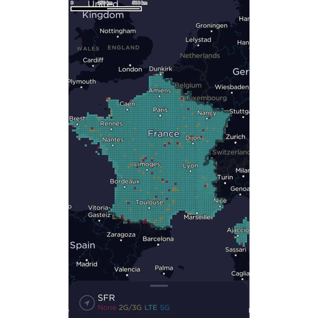 SFR France Coverage Map