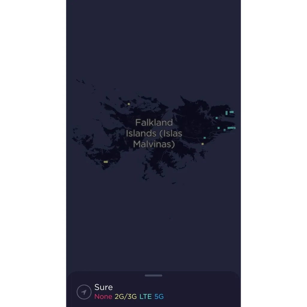 Sure Falkland Islands Coverage Map