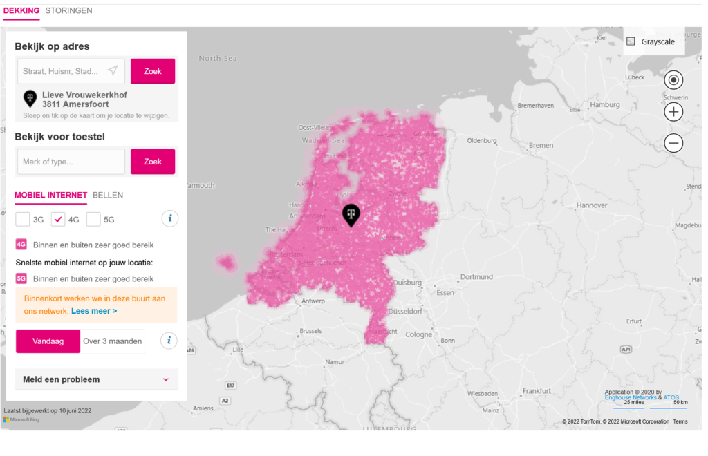T-Mobile Netherlands 4G LTE Coverage Map