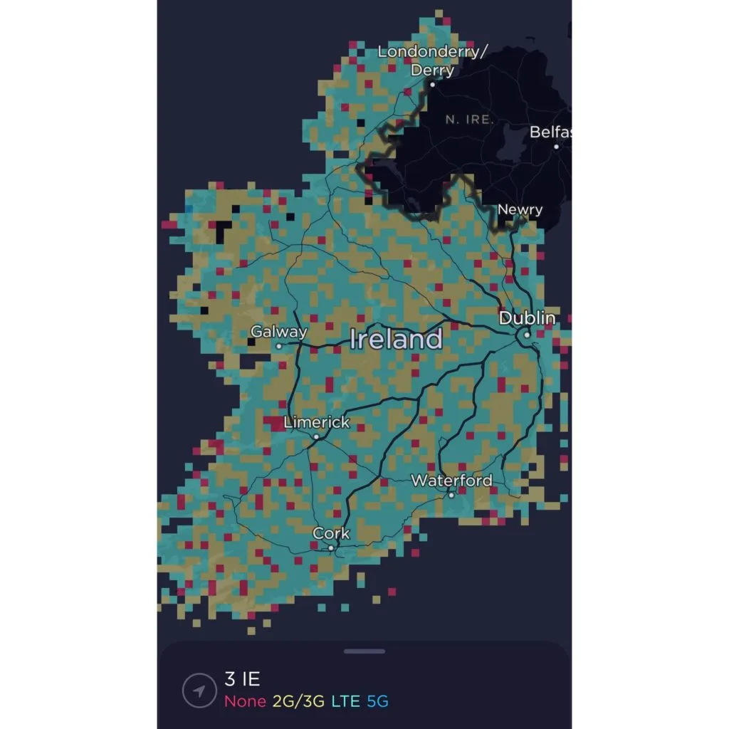 Three Ireland Coverage Map 2022