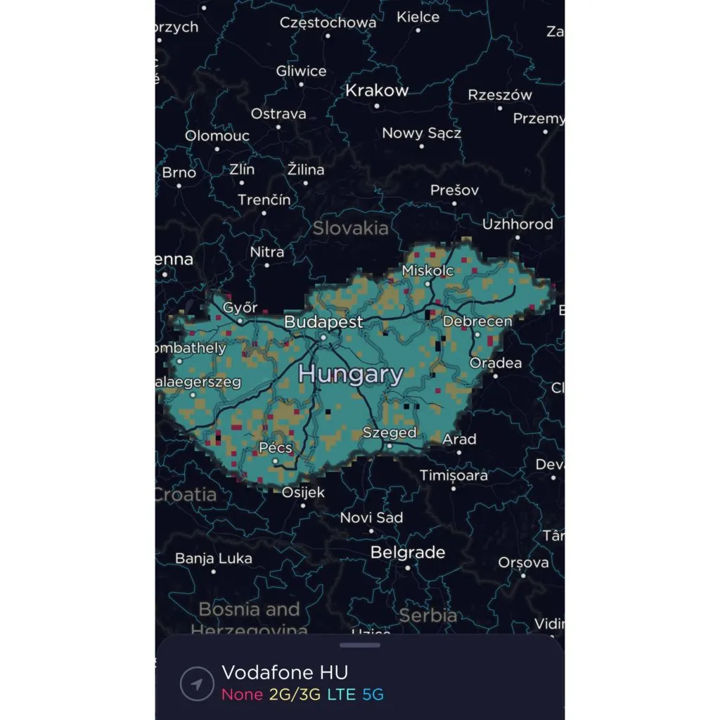 Vodafone Hungary Coverage Map