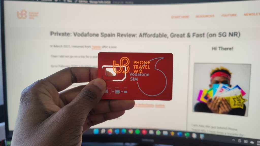 Vodafone Spain SIM Card Held by Adu