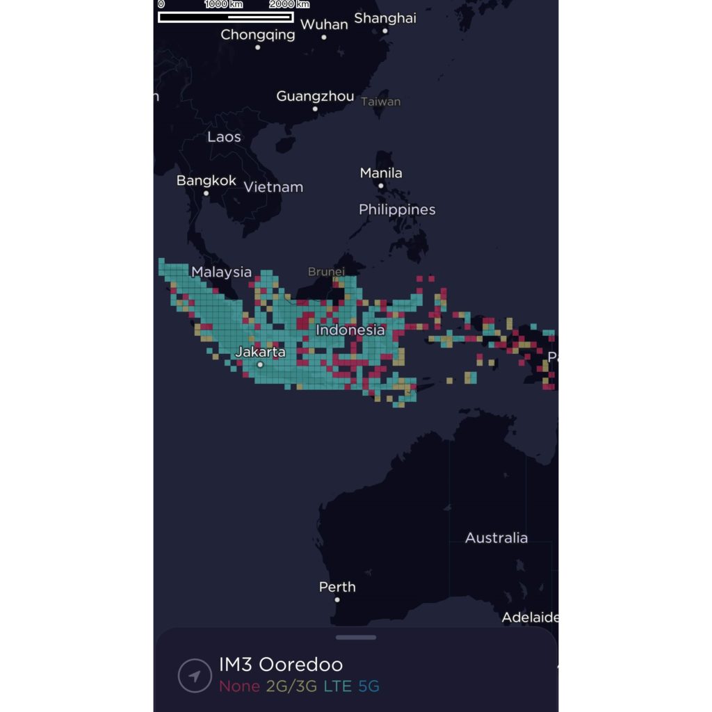 IM3 Indosat Ooredoo Hutchison Indonesia Coverage Map 2022