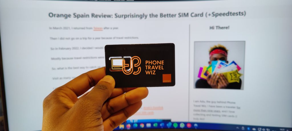 Orange Spain SIM Card Held by Adu
