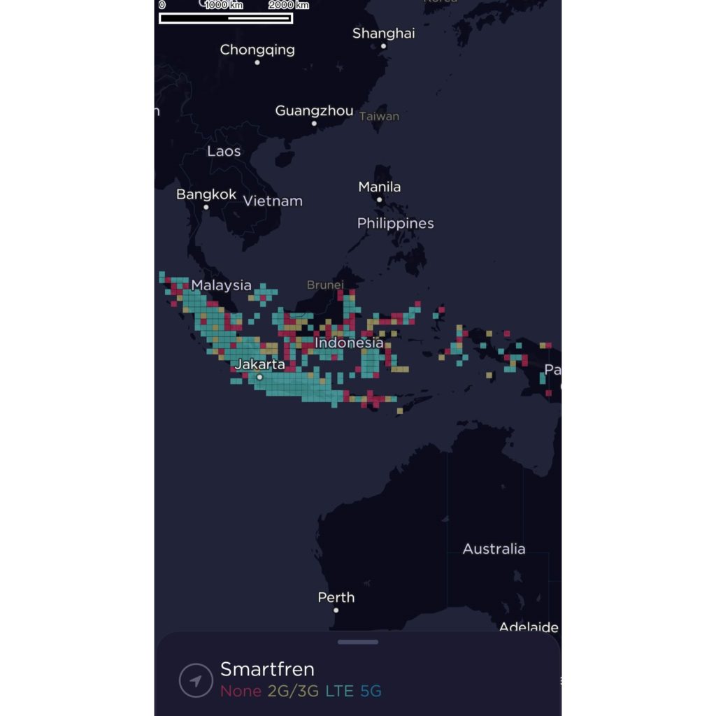 Smartfren Indonesia Coverage Map 2022