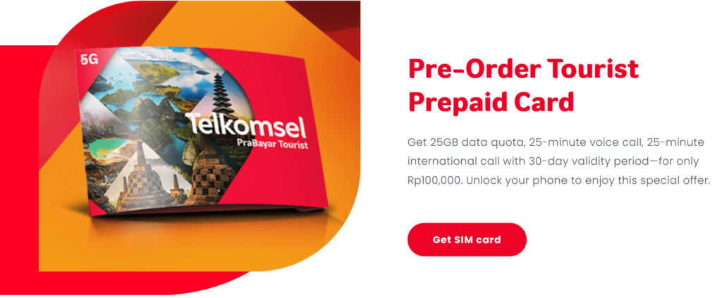 Telkomsel Indonesia PraBayar Tourist SIM Card