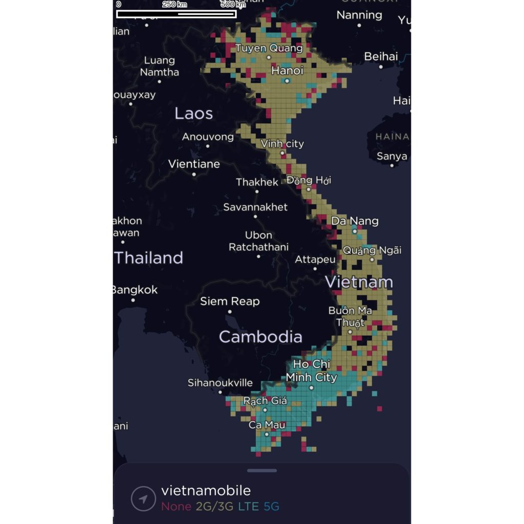 Vietnamobile Vietnam Coverage Map 2022
