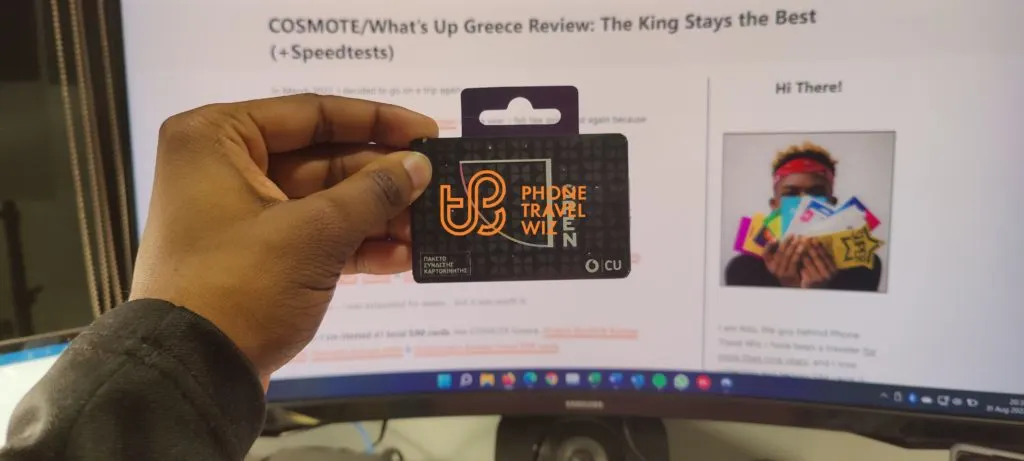 Vodafone (CU) Greece SIM Card Held by Adu
