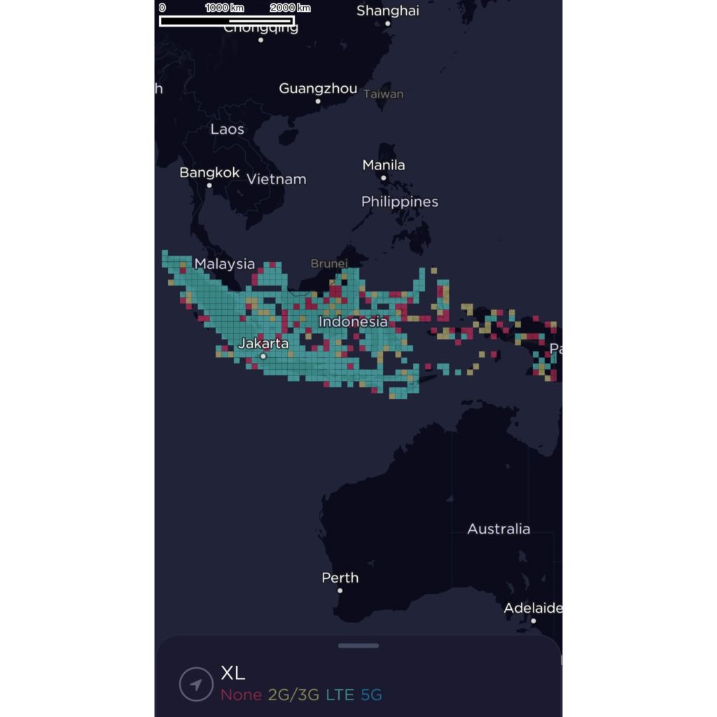 XL Axiata Indonesia Coverage Map 2022