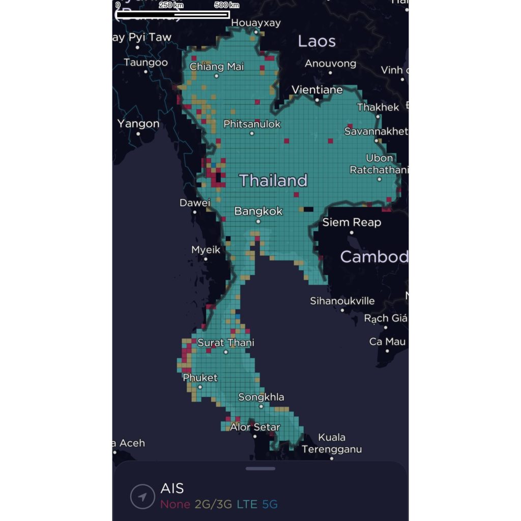 AIS Thailand Coverage Map 2022