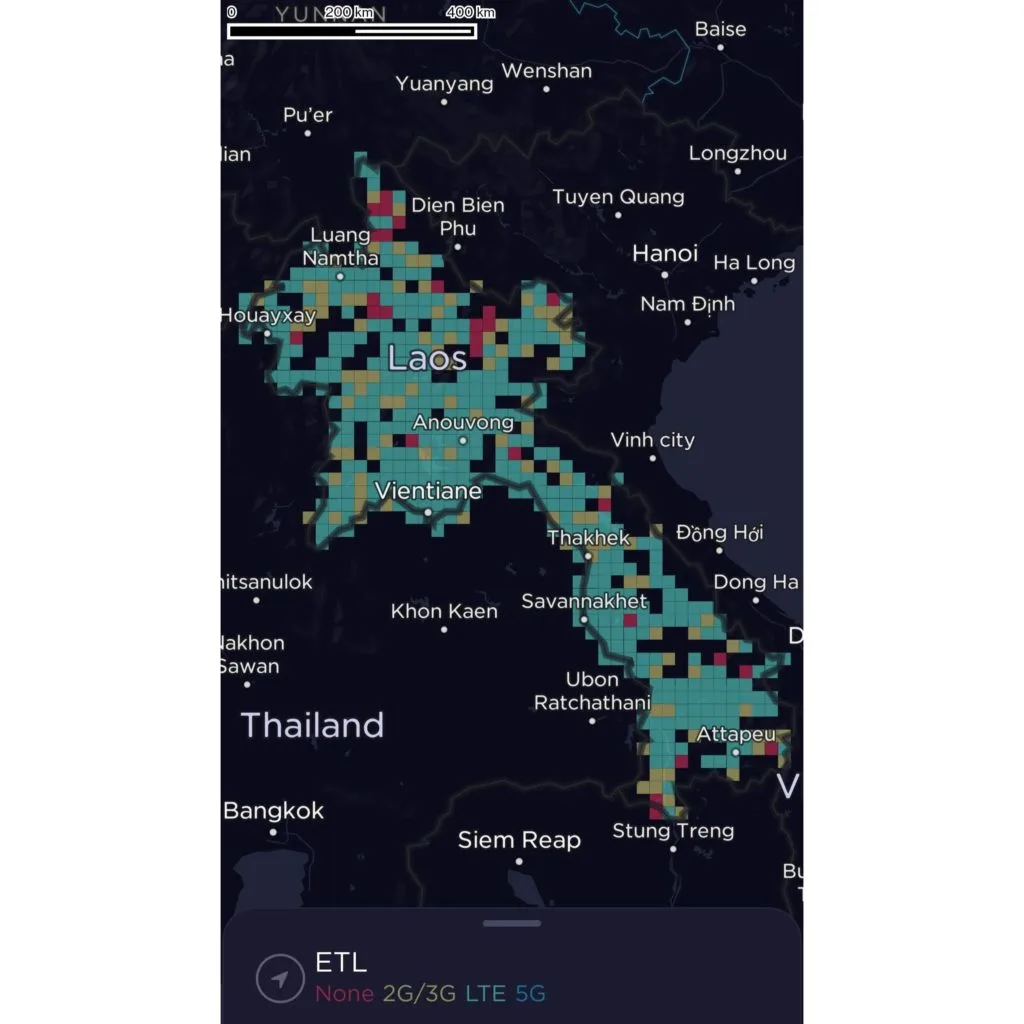 ETL Laos Coverage Map