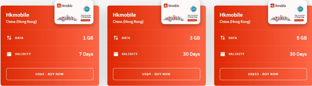 Hong Kong Hkmobile eSIM Airalo (with Prices)