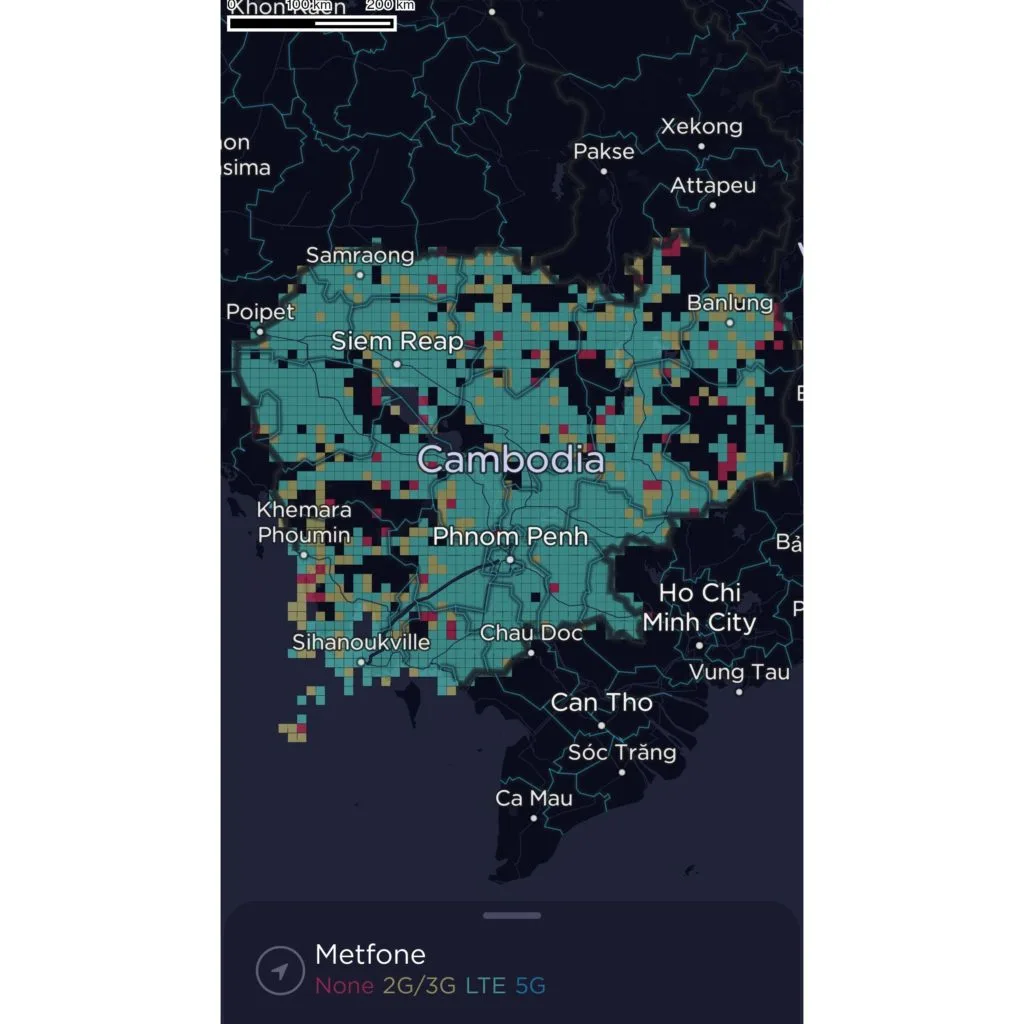 Metfone Cambodia Coverage Map