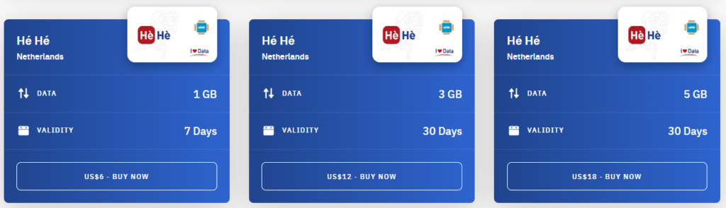 Netherlands Hè Hè Mobile eSIM Airalo (with Prices)