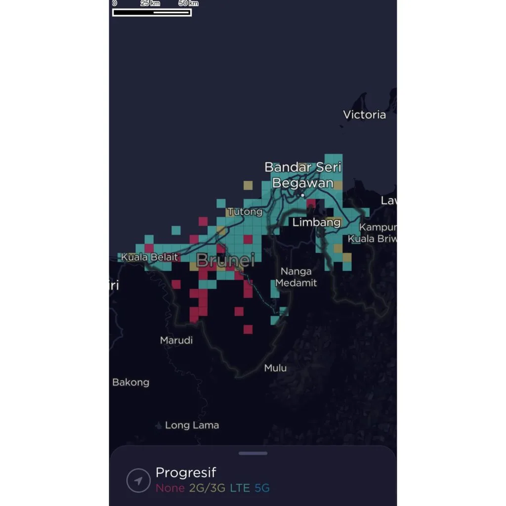 Progresif Brunei Coverage Map
