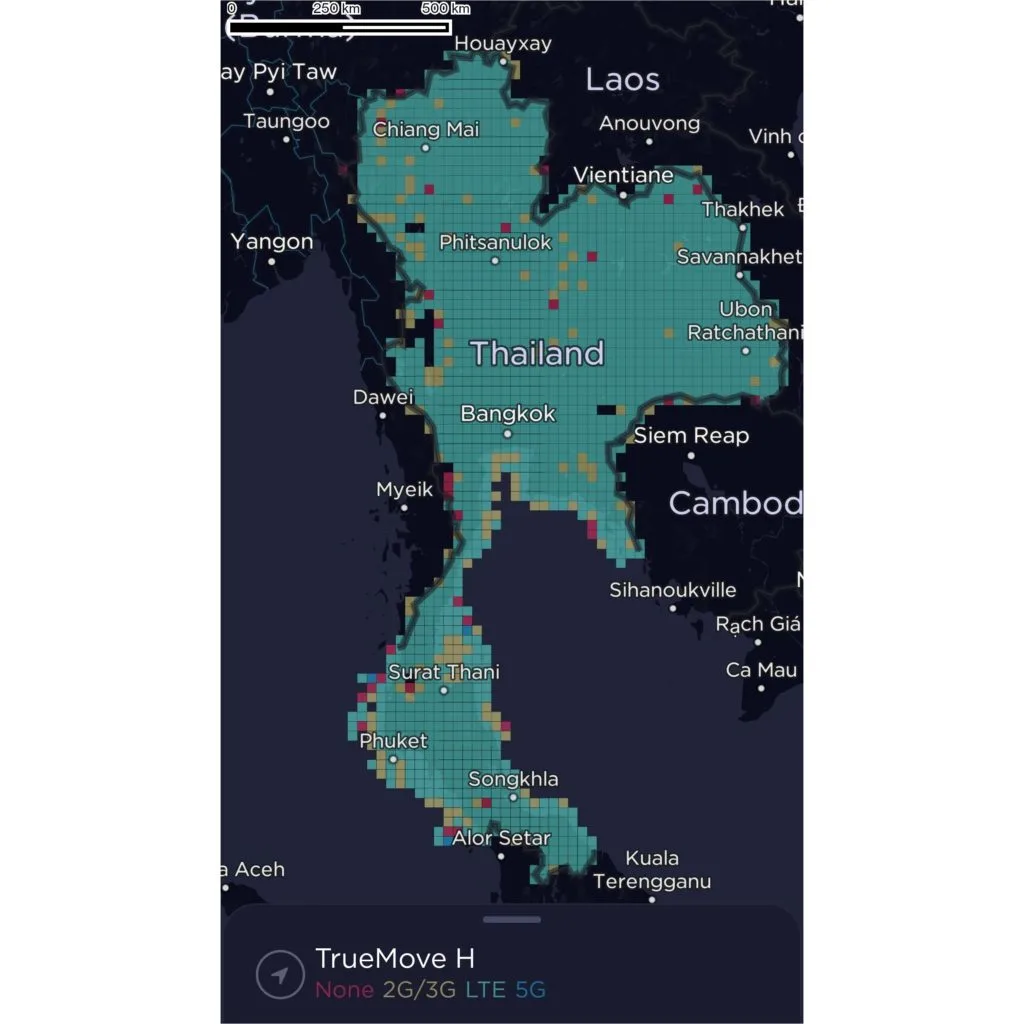 TrueMove H Thailand Coverage Map 2022