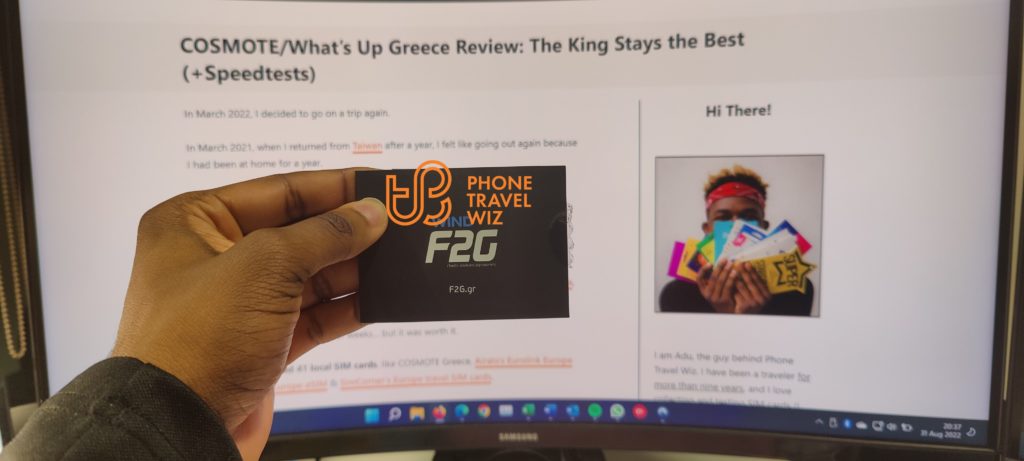 WIND (F2G) Greece SIM Card Held by Adu
