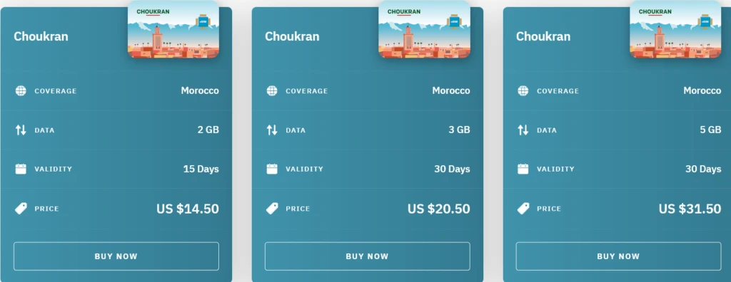 Airalo Morocco Choukran eSIM with Prices