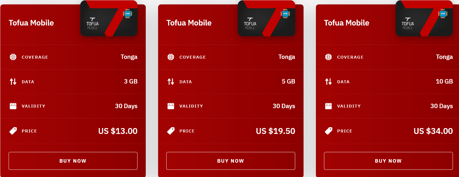 Airalo Tonga Tofua Mobile eSIM with Prices
