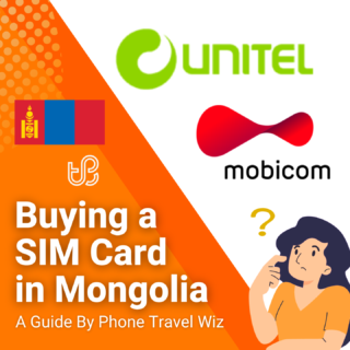 Buying a SIM Card in Mongolia Guide (logos of Unitel and Mobicom)