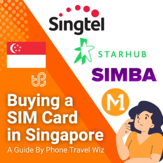 Buying a SIM Card in Singapore Guide (logos of Singtel, M1, SIMBA & StarHub)