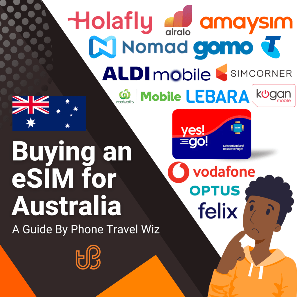 Buying an eSIM for Australia Guide (Airalo, Nomad, Holafly, Simcorner, Amaysim, Gomo, T, ALDIMobile, Woolworth Mobile, Lebara, Kogan mobile, Vodafone, Optus, Felix & Yes! Go!)
