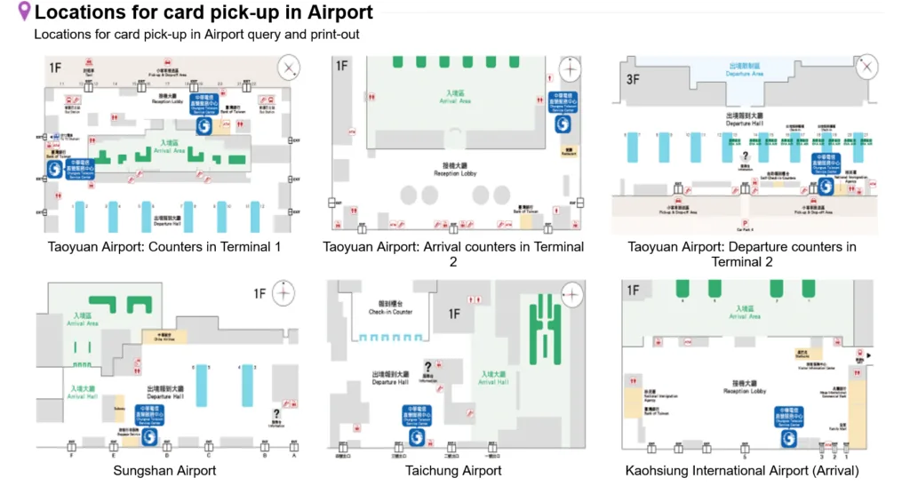 Chunghwa Telecom Airport Locations in Kaohsiung, Taichung & Taipei