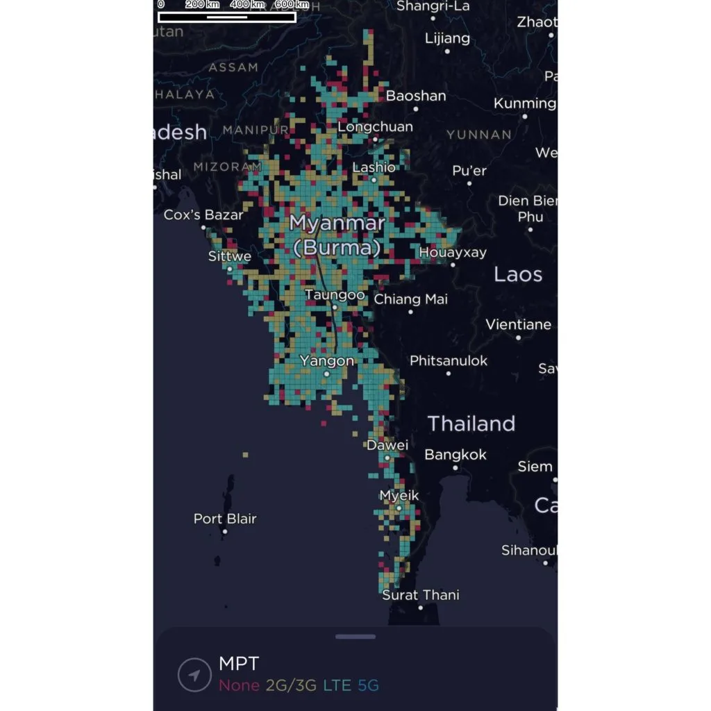 MPT Myanmar Coverage Map