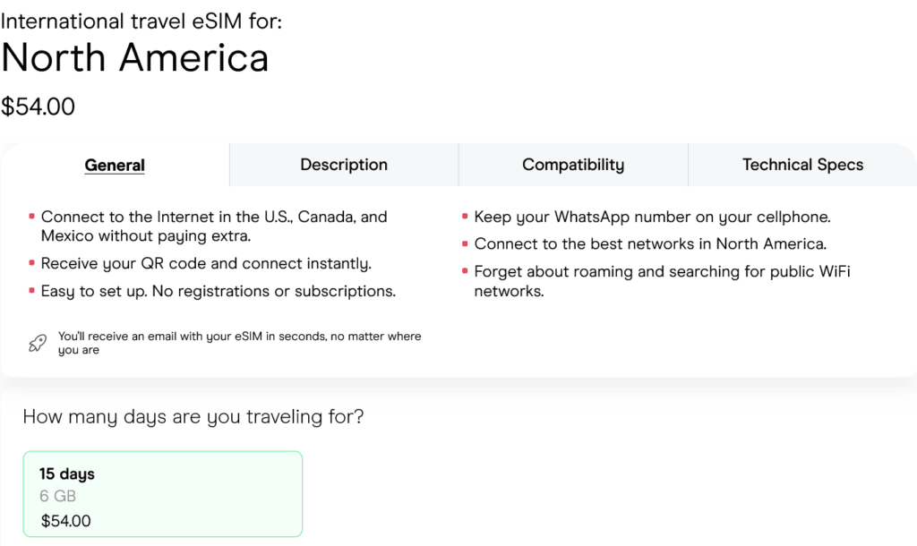 North America eSIMs Holafly