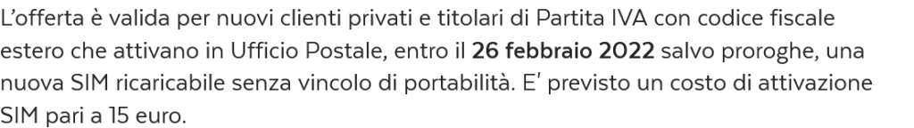 PosteMobile Italy Il Tuo Mondo WOW 15 GB SIM Card Stopped Sale