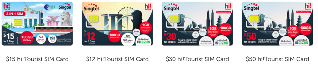 Singtel Singapore Tourist SIM Cards