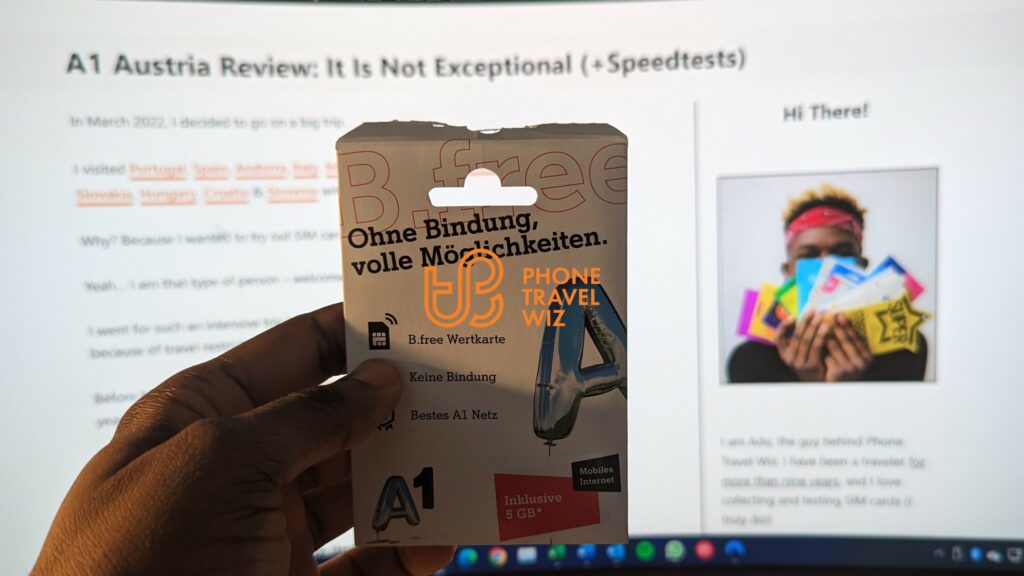 A1 Austria SIM Card Held by Adu