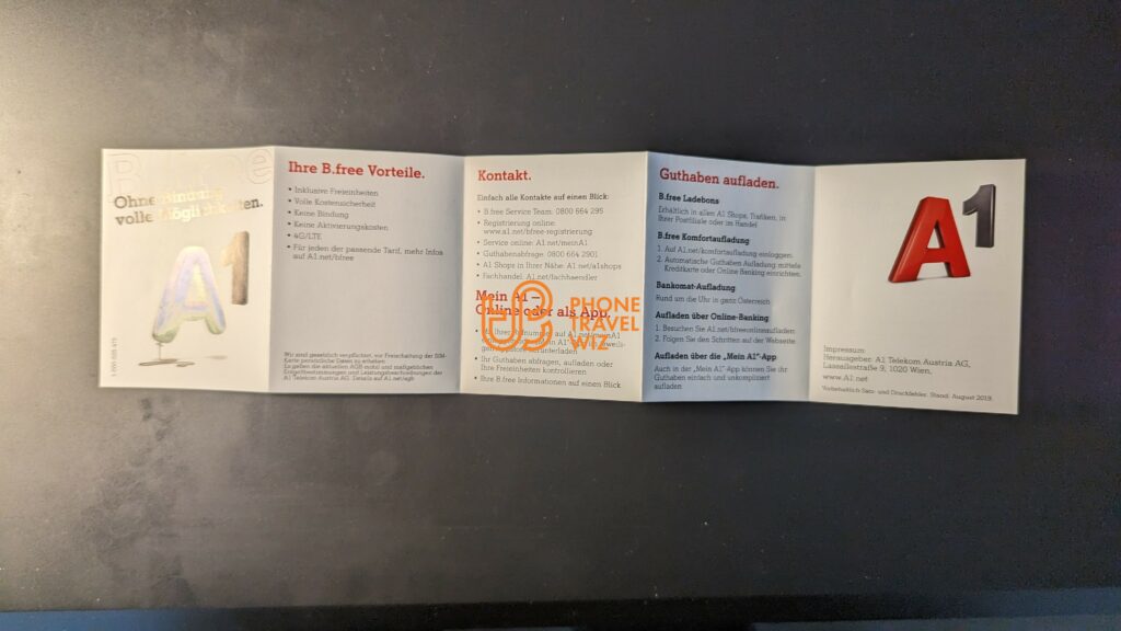 A1 Austria Starter Pack Booklet Front