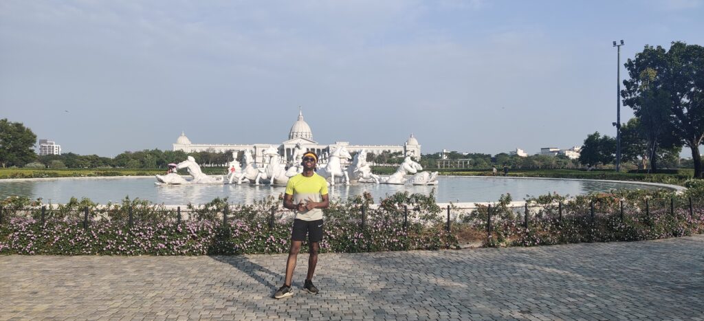 Adu from Phone Travel Wiz in front of the Chimei Museum in Tainan City