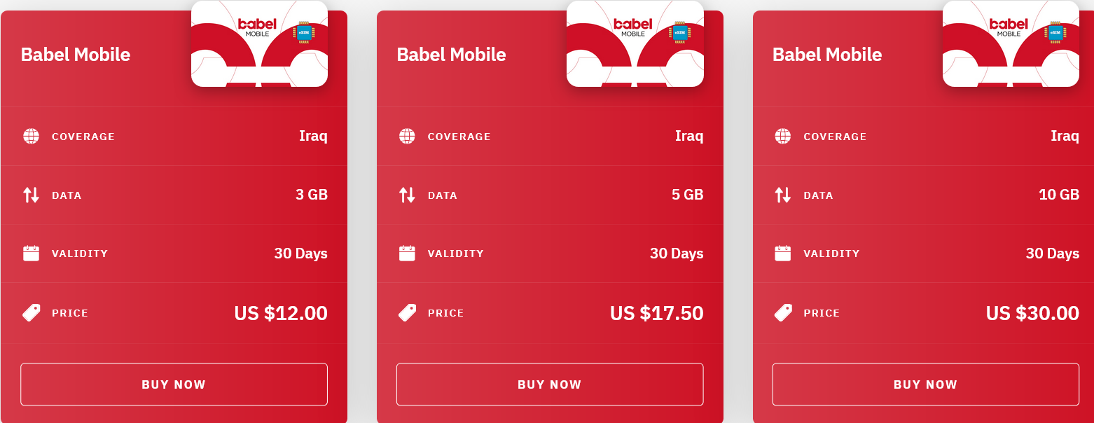 Airalo Iraq Babel Mobile eSIM with Prices