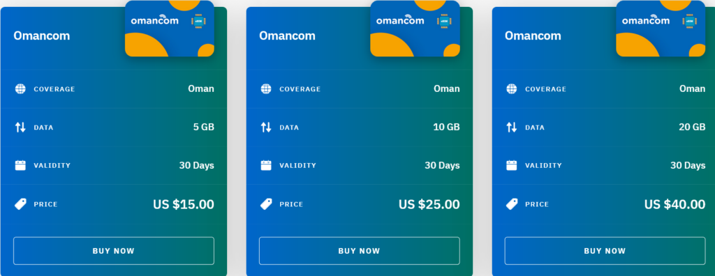 Airalo Oman Omancom eSIM with Prices