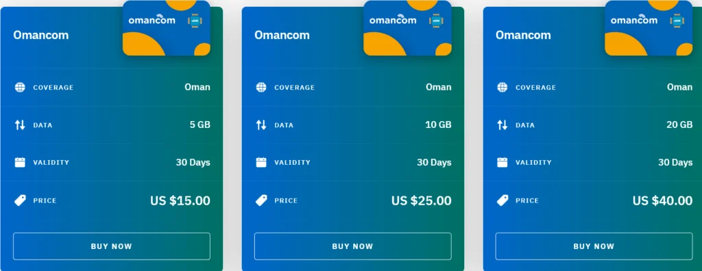 Airalo Oman Omancom eSIM with Prices