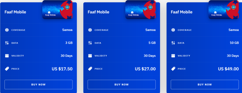 Airalo Samoa Faaf Mobile eSIM with Prices