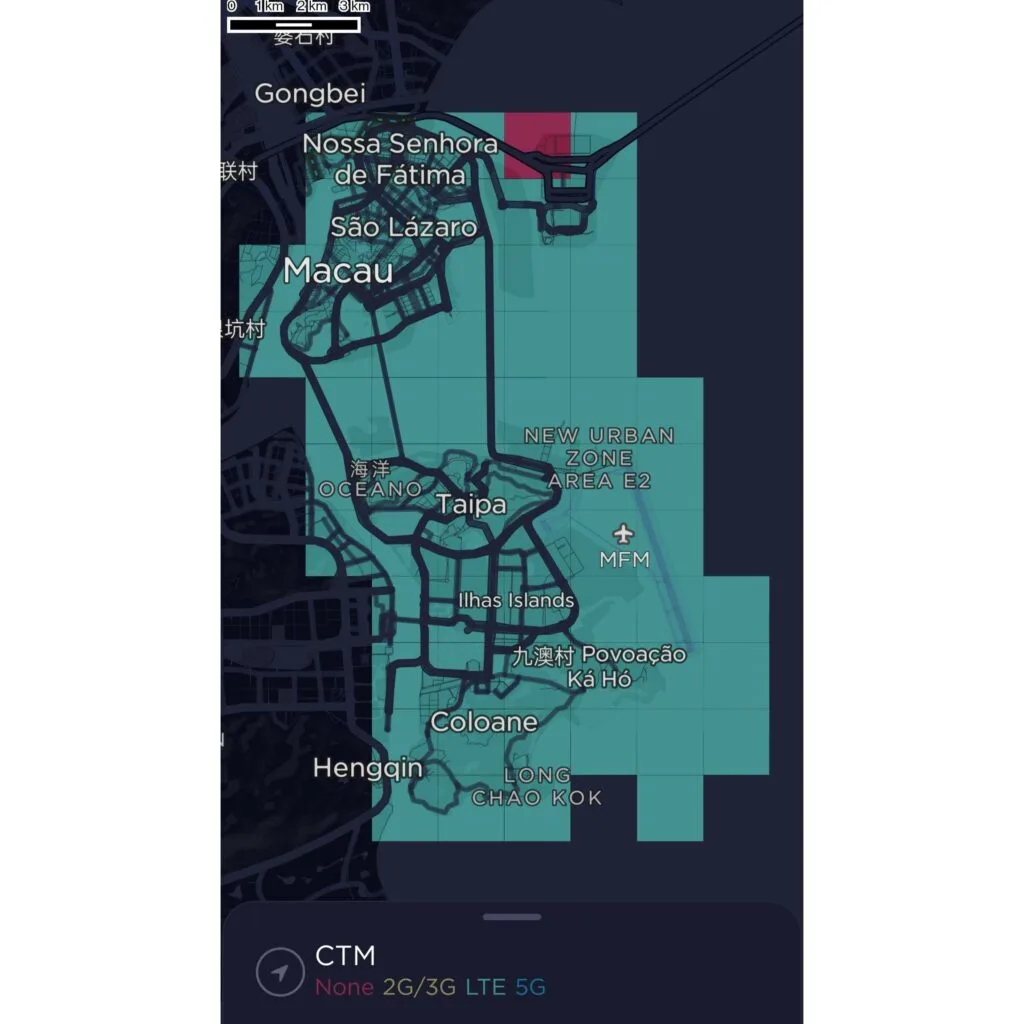 CTM Macau Coverage Map