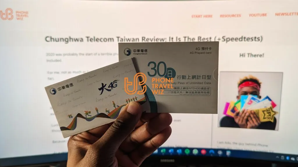 Chunghwa Telecom SIM Card Held by Adu