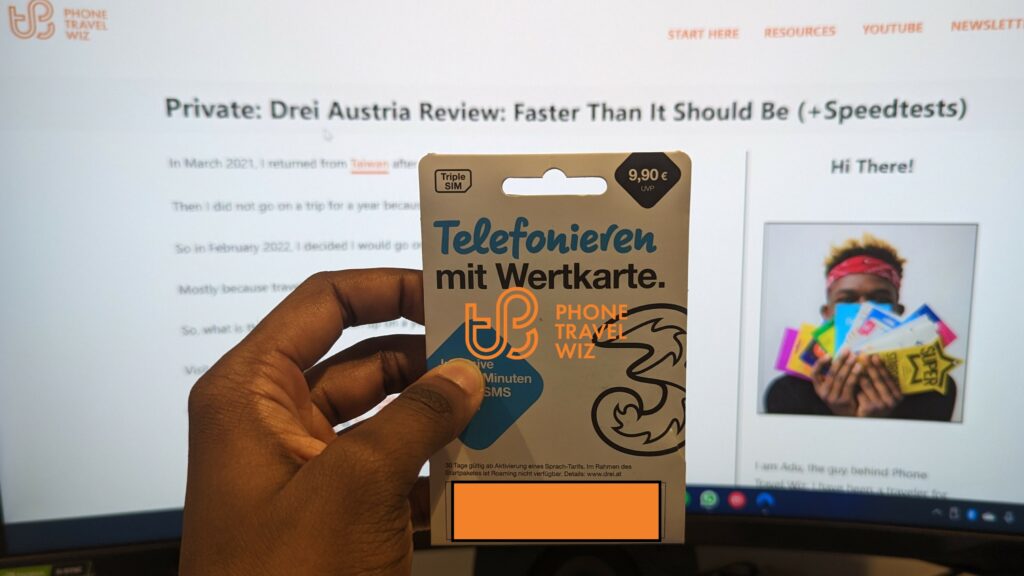 Drei Austria SIM Card Held by Adu